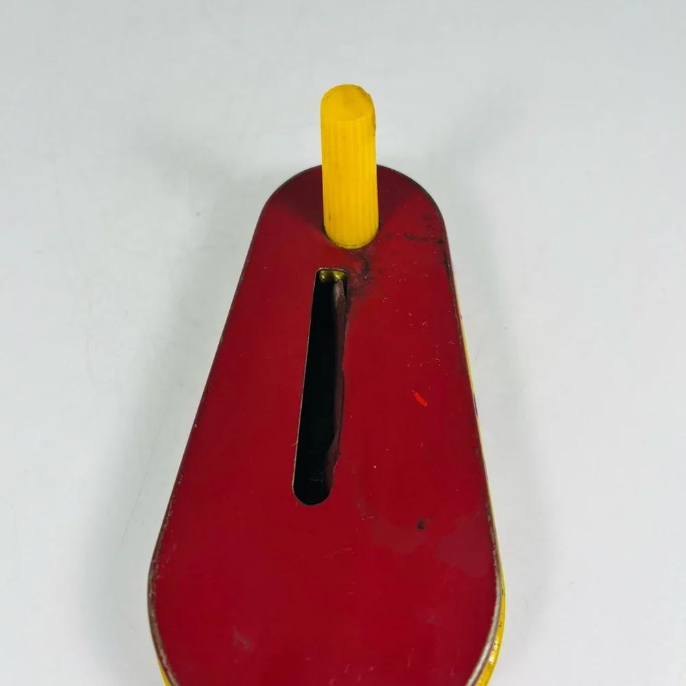 Vintage Tin Litho Toy Party Noise Maker Jester Clown Man Woman New Years Eve